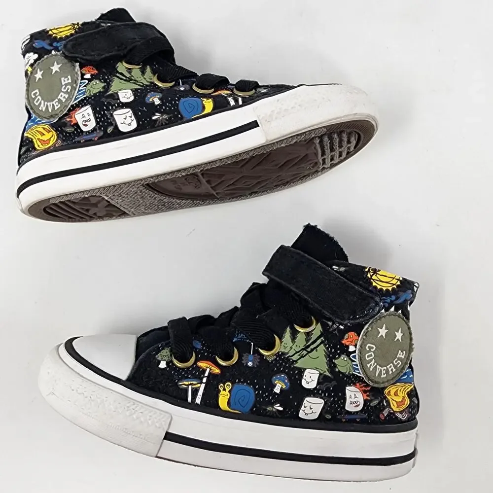 Converse Sneakers Infant Toddler 6 Chuck Taylor Camping Theme High Top Shoes